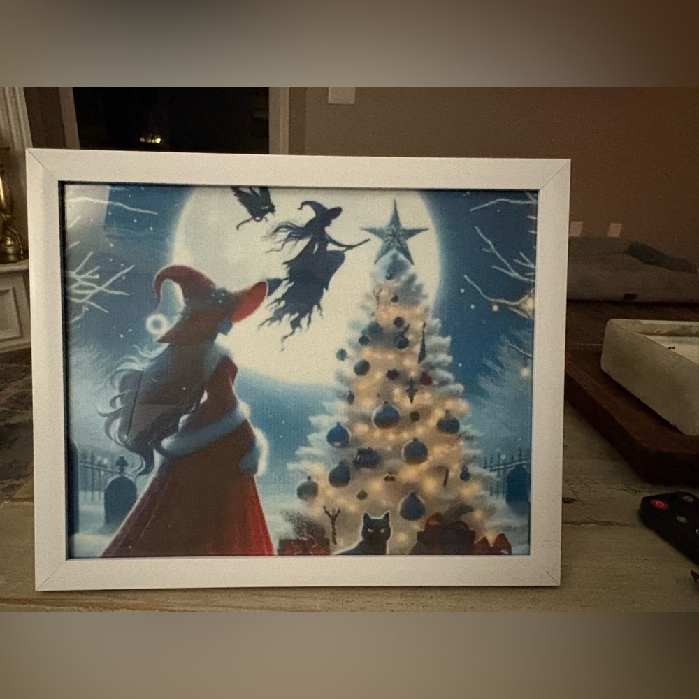 Christmas Witch framed 8x10” #ChristmasDecor #WitchyVibes